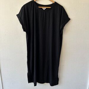 Lularoe Boxy Shift Dress Womens Large Black Short Sleeve Minimalist